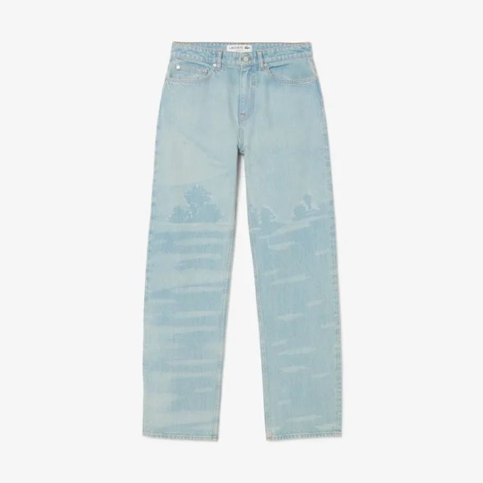 Men’s Straight Fit Landscape Motif Denim Jeans