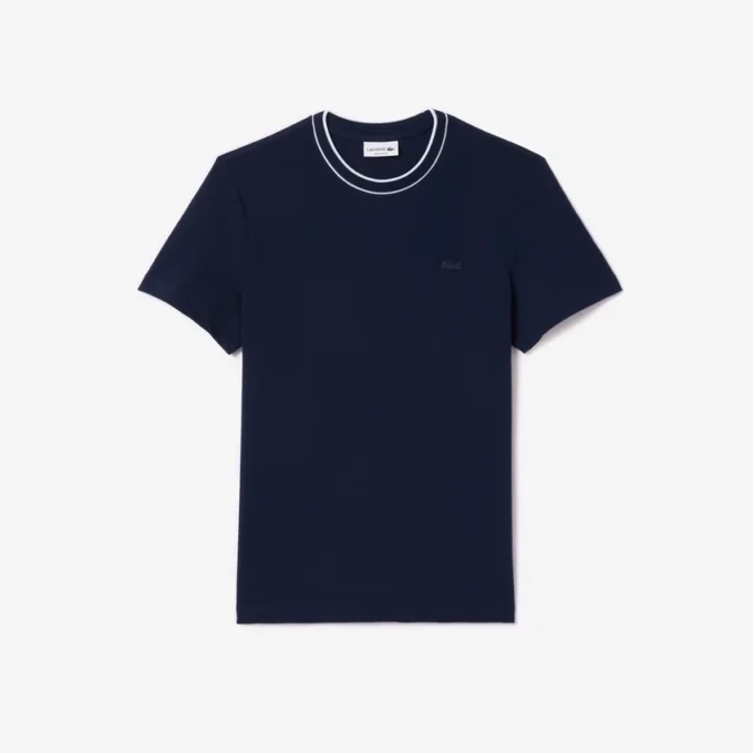 Men’s Stretch Piqua Striped Collar T-Shirt