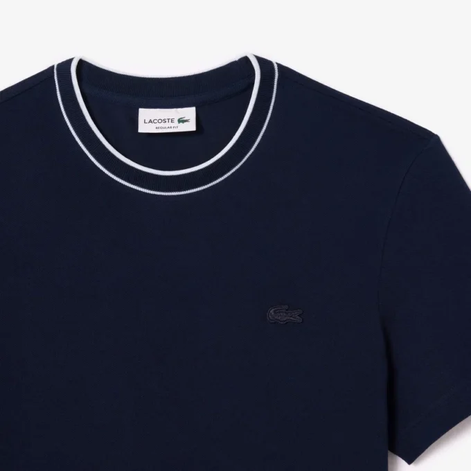 Men’s Stretch Piqua Striped Collar T-Shirt