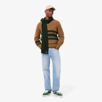 Men’s Striped Wool V-Neck Sweater