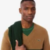 Men’s Striped Wool V-Neck Sweater