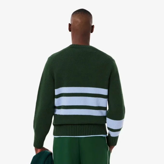 Men’s Striped Wool V-Neck Sweater