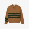 Men’s Striped Wool V-Neck Sweater