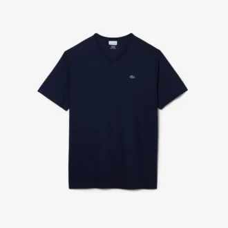 Men’s Tall Fit Ribbed V-Neck Cotton T-Shirt