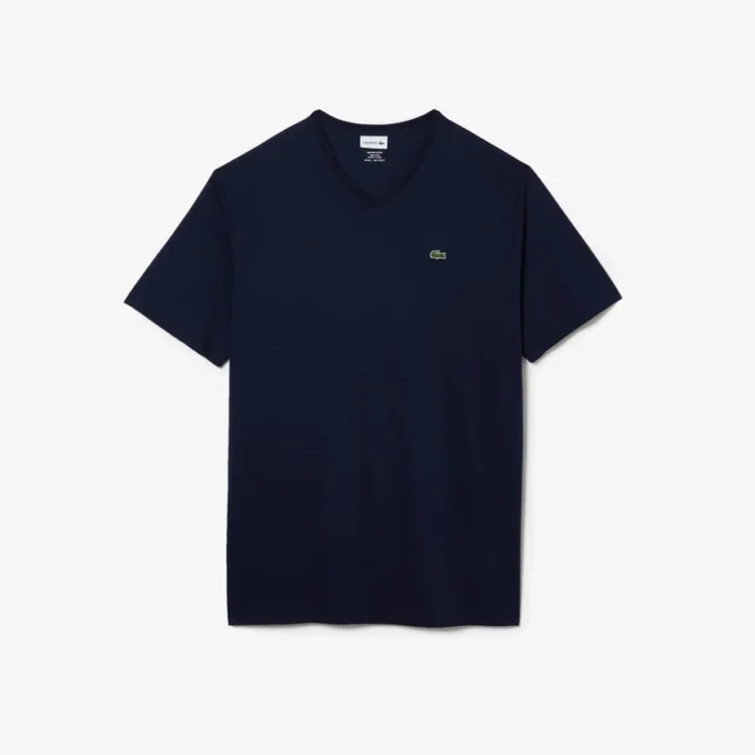 Men’s Tall Fit Ribbed V-Neck Cotton T-Shirt