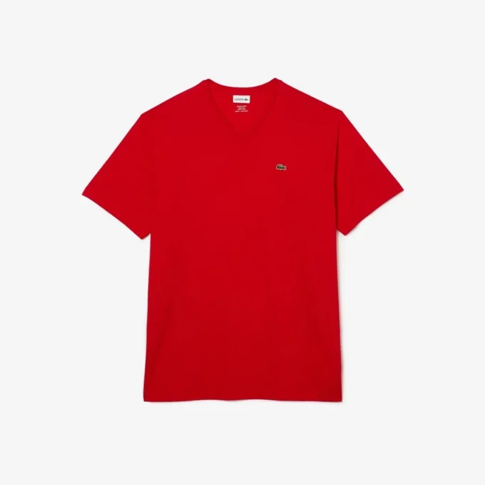 Men’s Tall Fit Ribbed V-Neck Cotton T-Shirt