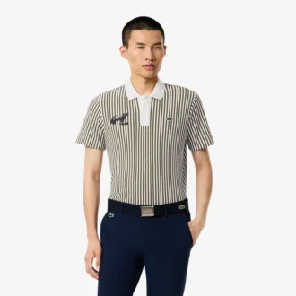 Men’s Thermo-Regulating Striped Golf Polo