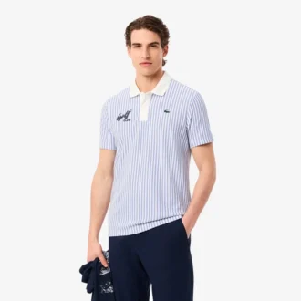 Men’s Thermo-Regulating Striped Golf Polo