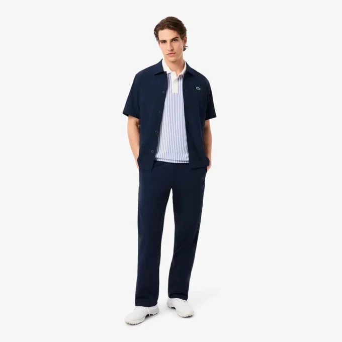 Men’s Thermo-Regulating Striped Golf Polo