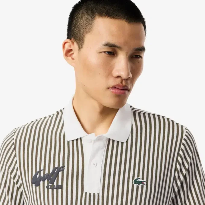 Men’s Thermo-Regulating Striped Golf Polo
