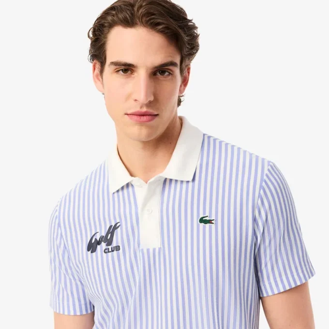 Men’s Thermo-Regulating Striped Golf Polo