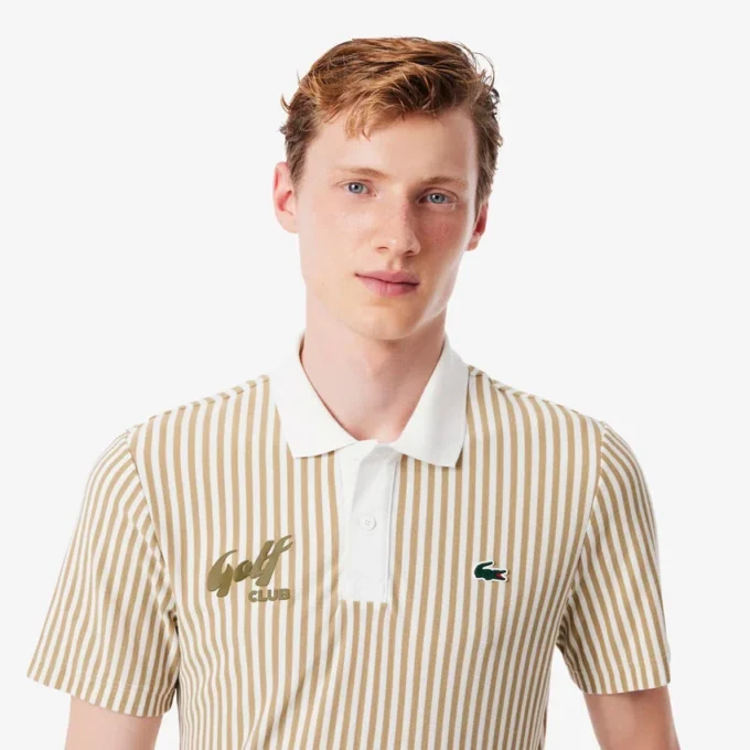 Men’s Thermo-Regulating Striped Golf Polo