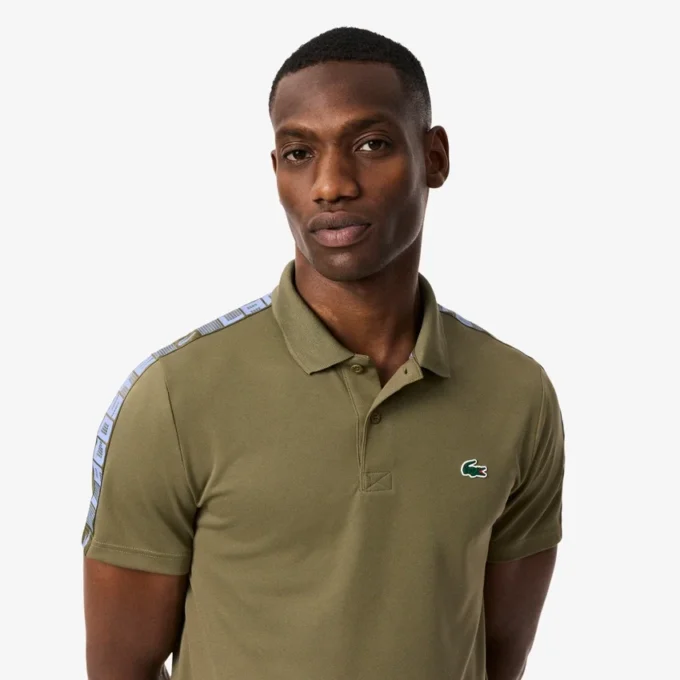 Men’s Ultra Dry Branded Stripe Tennis Polo