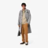 Men’s Water-Repellent Plaid Trench Coat
