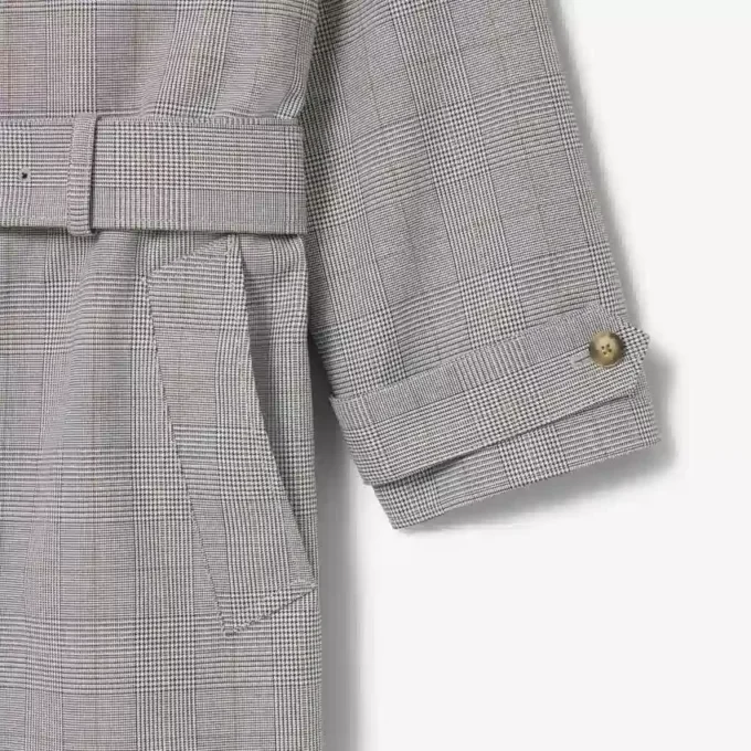 Men’s Water-Repellent Plaid Trench Coat