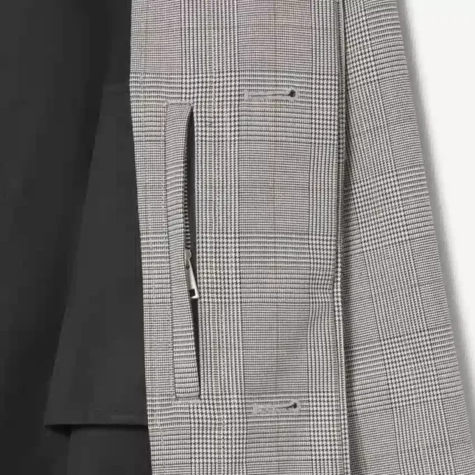 Men’s Water-Repellent Plaid Trench Coat