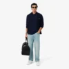 Men’s Zip-Up High-Neck Cotton Sweater