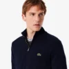 Men’s Zip-Up High-Neck Cotton Sweater