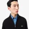 Men’s Zip-Up High-Neck Cotton Sweater