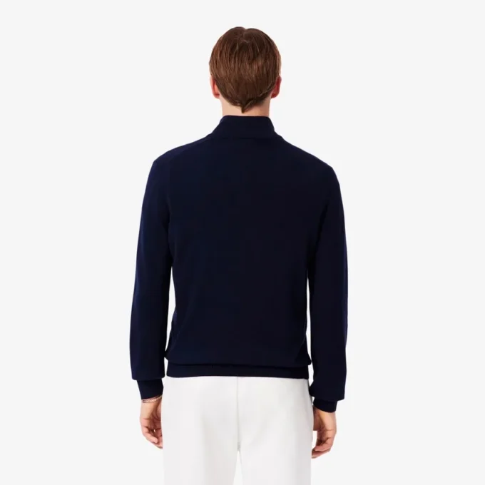 Men’s Zip-Up High-Neck Cotton Sweater