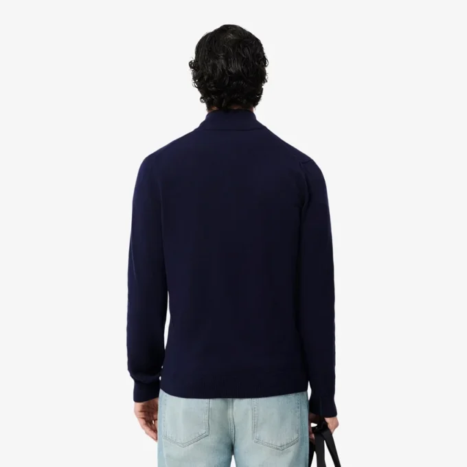 Men’s Zip-Up High-Neck Cotton Sweater