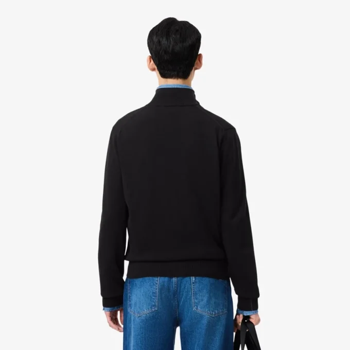 Men’s Zip-Up High-Neck Cotton Sweater