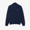 Men’s Zip-Up High-Neck Cotton Sweater