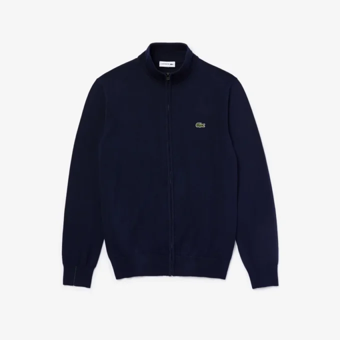 Men’s Zip-Up High-Neck Cotton Sweater