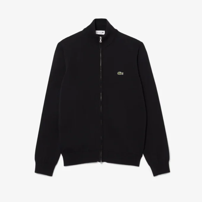 Men’s Zip-Up High-Neck Cotton Sweater