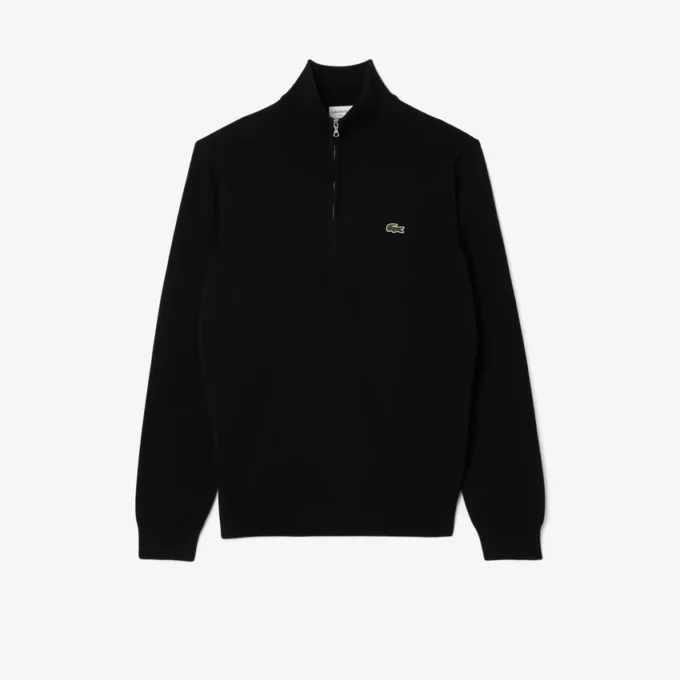 Men’s Zip-Up High-Neck Cotton Sweater