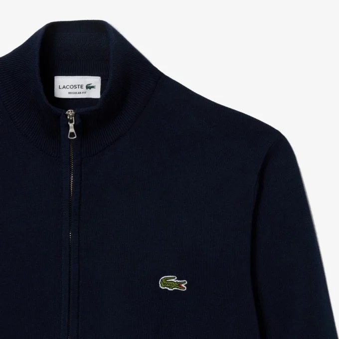 Men’s Zip-Up High-Neck Cotton Sweater