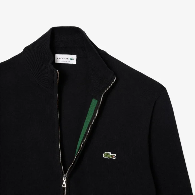 Men’s Zip-Up High-Neck Cotton Sweater