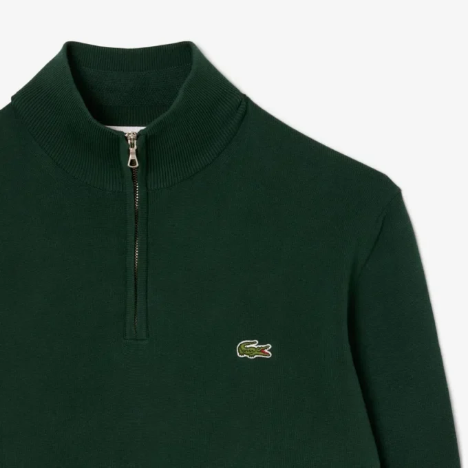 Men’s Zip-Up High-Neck Cotton Sweater