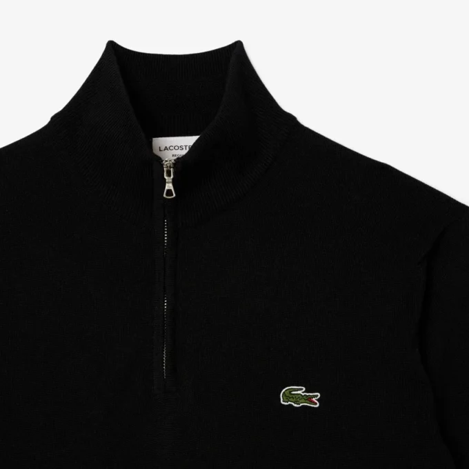 Men’s Zip-Up High-Neck Cotton Sweater