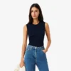 Merino Wool 3D Knit Sleeveless Sweater