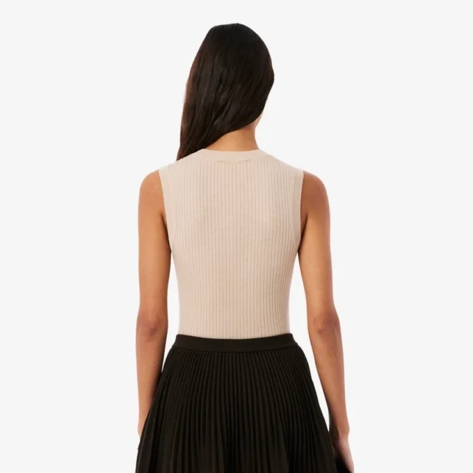 Merino Wool 3D Knit Sleeveless Sweater