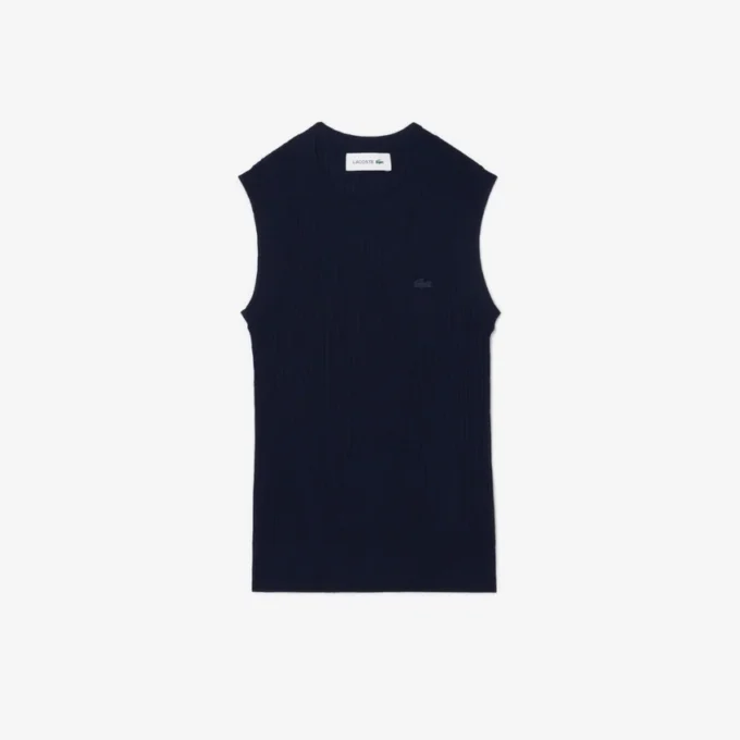 Merino Wool 3D Knit Sleeveless Sweater