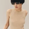 Merino Wool 3D Knit Sleeveless Sweater