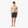 Mid Length Crocodile Print Swim Trunks