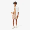 Mid Length Crocodile Print Swim Trunks