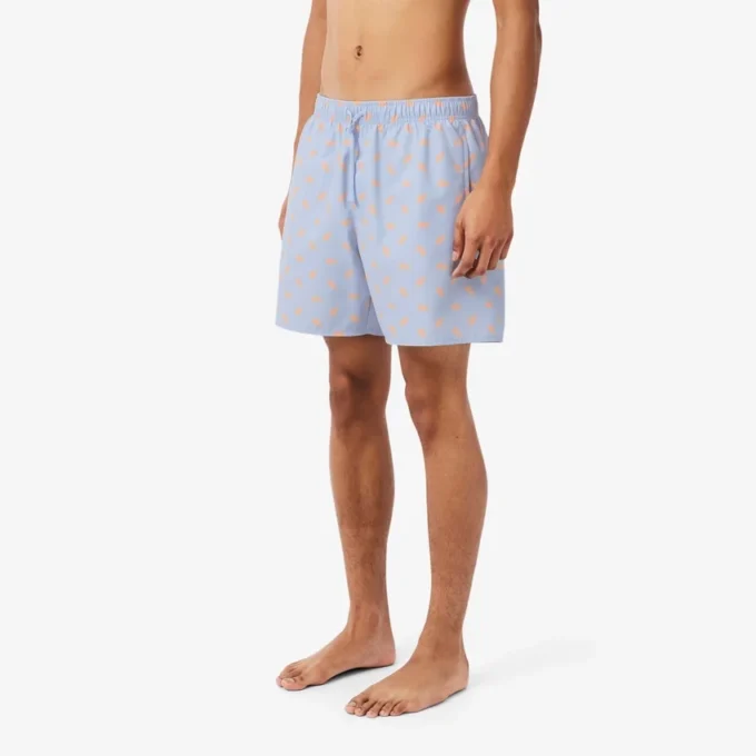 Mid Length Crocodile Print Swim Trunks