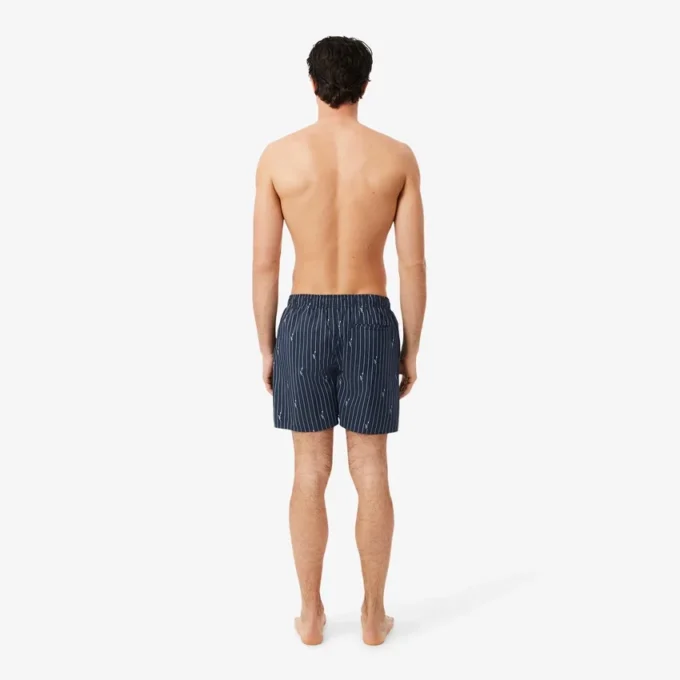 Mid Length Crocodile Print Swim Trunks