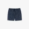 Mid Length Crocodile Print Swim Trunks