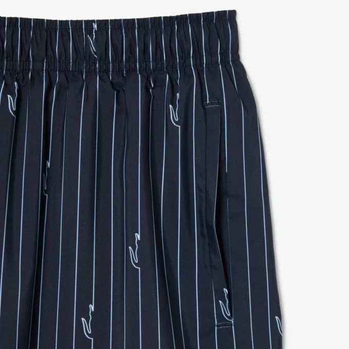 Mid Length Crocodile Print Swim Trunks