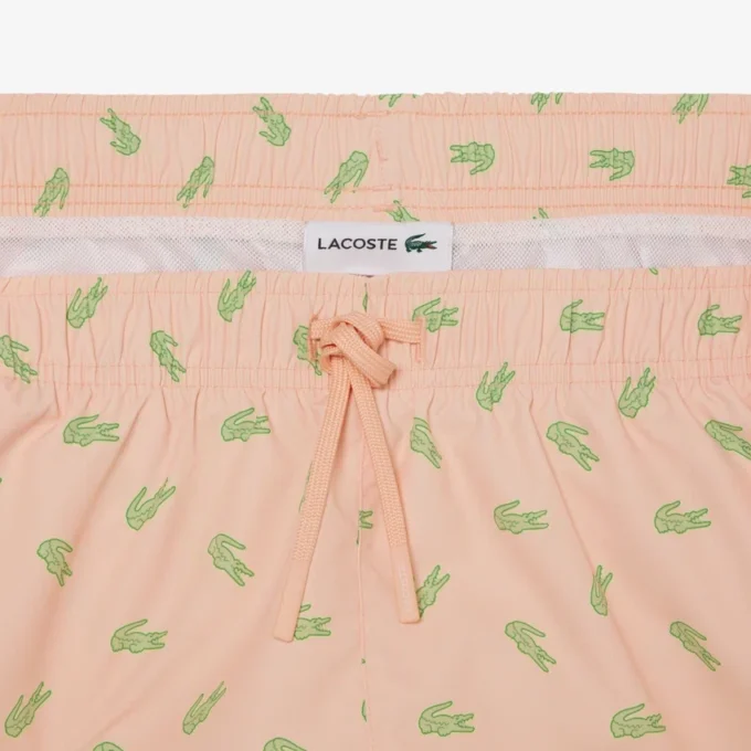Mid Length Crocodile Print Swim Trunks