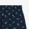 Mid Length Crocodile Print Swim Trunks