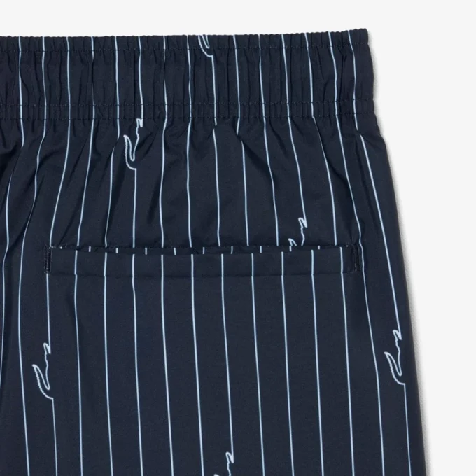 Mid Length Crocodile Print Swim Trunks