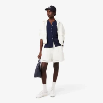 Oversized Fluid Linen Blend Bermuda Shorts