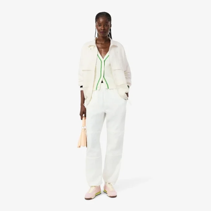 Oversized Linen Blend Track Jacket