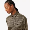 Oversized Printed Satin Shirt